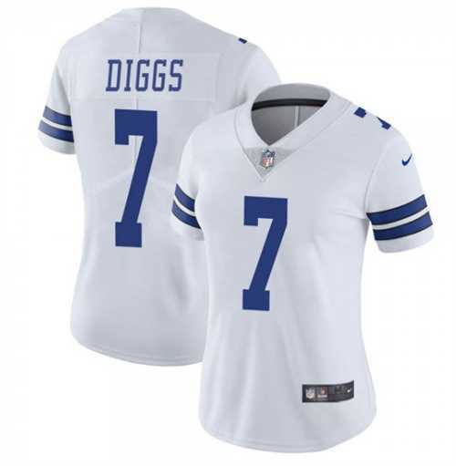 Womens Dallas Cowboys #7 Trevon Diggs White Vapor Untouchable Limited Stitched Jersey